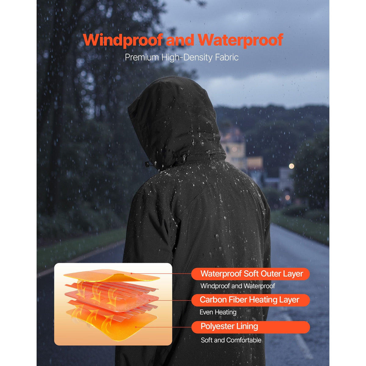 Heated Jacket for Women with 7.4V Battery, Soft Shell Electric Heating Coat, Windproof Waterproof Lightweight Outerwear with 5 Heating Zones & 3 Heat Settings, Machine Washable, L Size