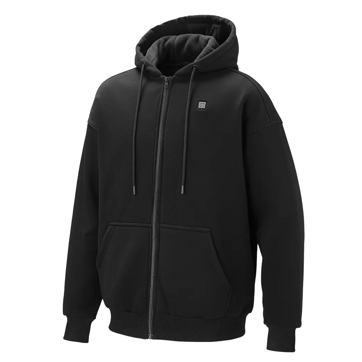 Heated Jacket Hoodie for Men Women, Heated Sweatshirt Unisex Full-Zip with 7.4V 16000mAh Power Bank Pack, 5 Heating Zones, 3 Temp Levels, 4-8H Warmth, for Winter Outdoor Camping, Black, XXL Size