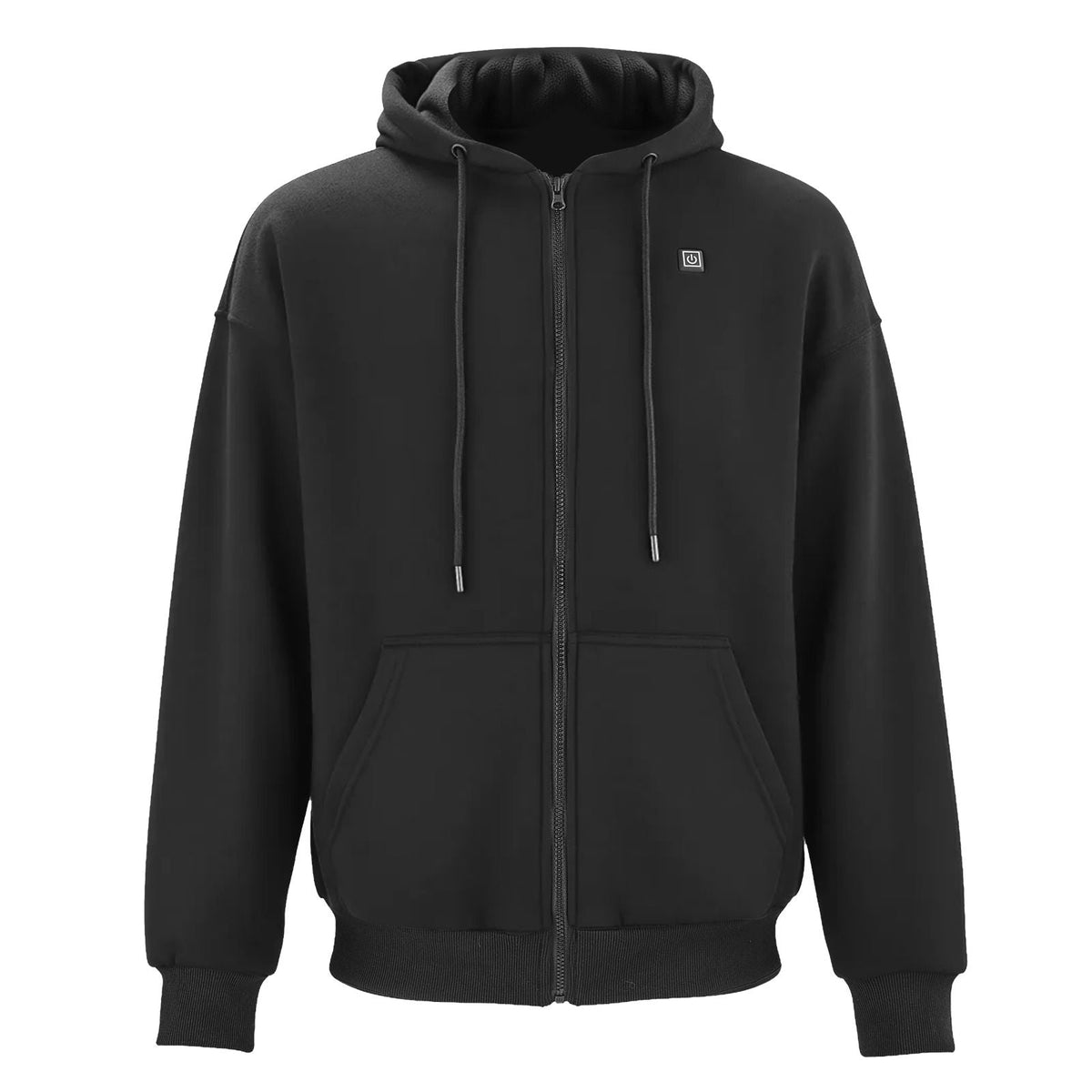 Heated Jacket Hoodie for Men Women, Heated Sweatshirt Unisex Full-Zip with 7.4V 16000mAh Power Bank Pack, 5 Heating Zones, 3 Temp Levels, 4-8H Warmth, for Winter Outdoor Camping, Black, XXL Size