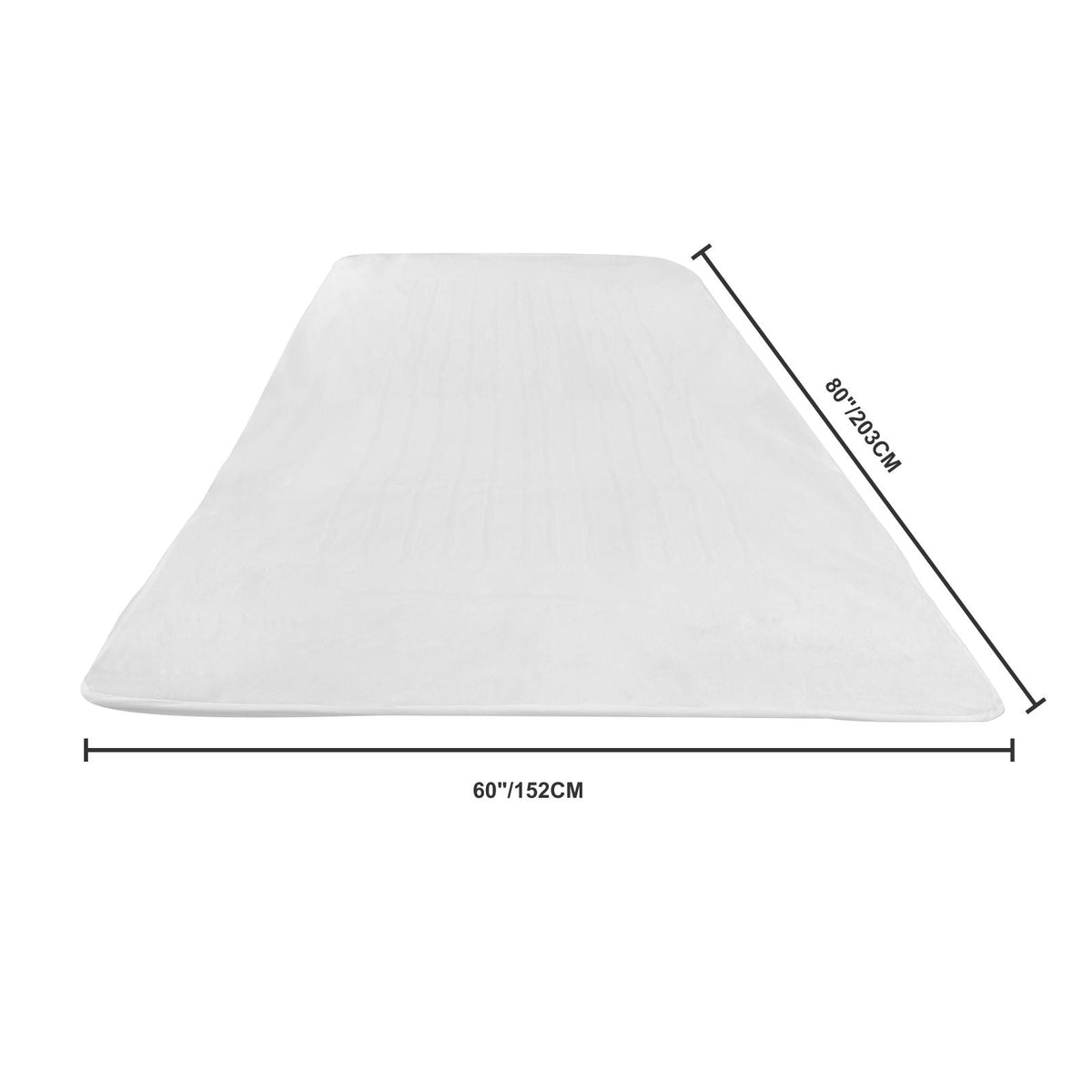 Heated Mattress Pad, 60 x 80 in, Queen Electric Bed Warmer with 1-5 Heat Settings Control, 10-Hour Auto Shut Off, Machine-Wash Breathable Coral Fleece Heating Electric Mattress Sheets, White