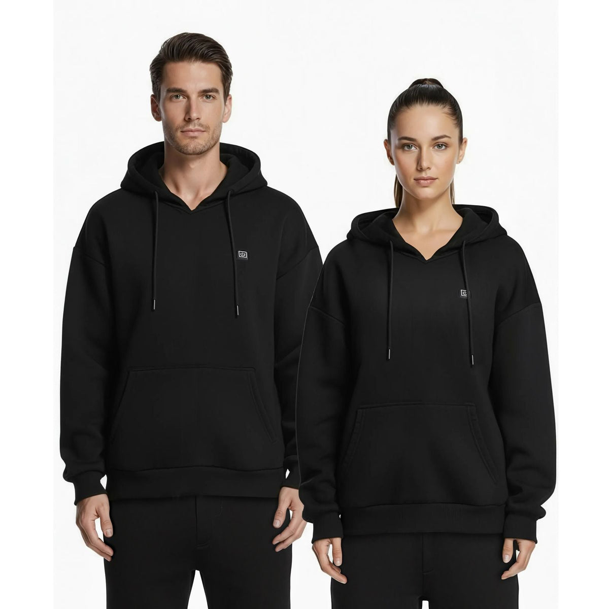 Heated Sweatshirt Hoodie for Men Women, Heated Jacket Unisex with 7.4V 16000mAh Rechargeable Power Bank Pack, 5 Heating Zones, 3 Temp Levels, 4-8H Warmth, for Winter Outdoor Camping, Black, XL Size