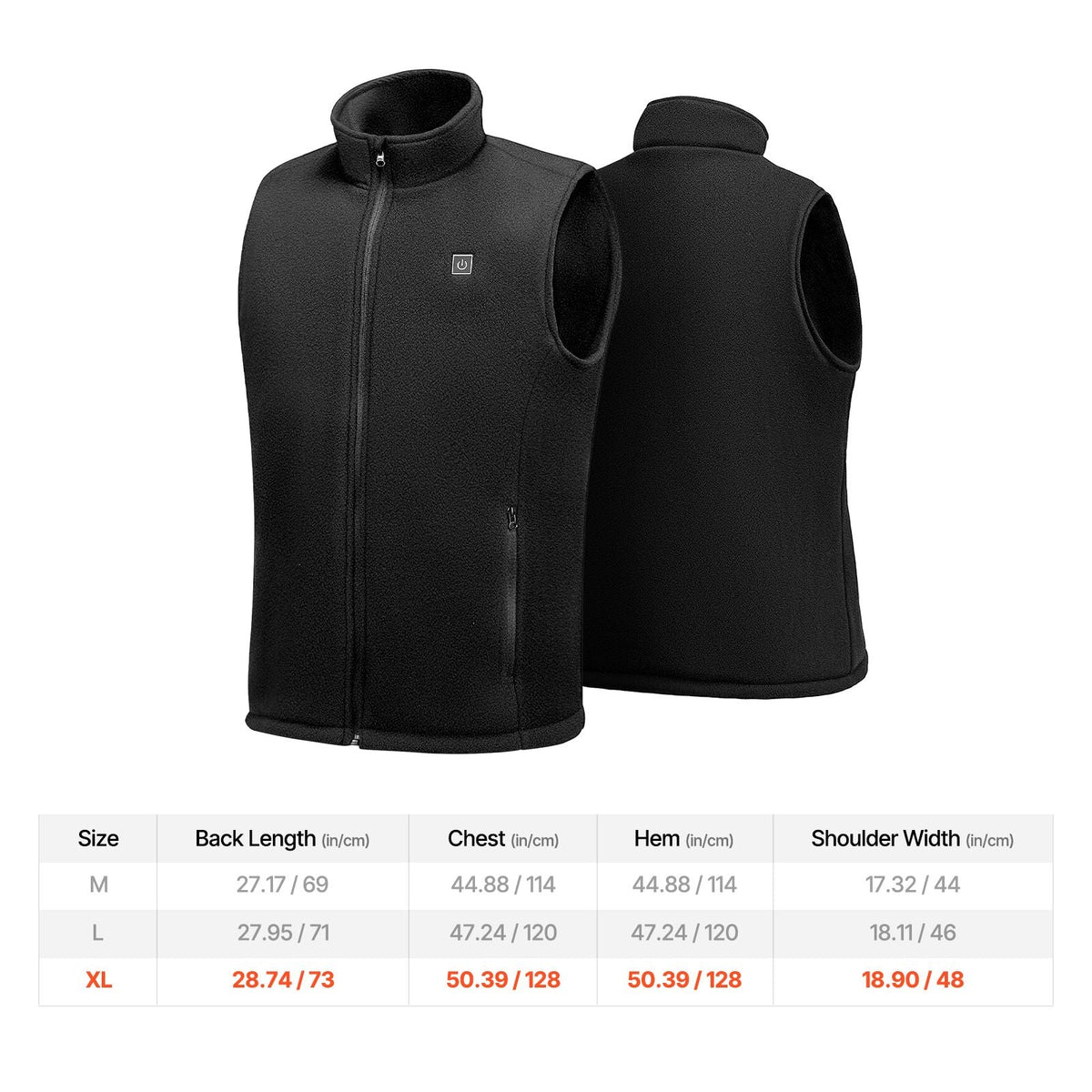 Heated Vest, Men Electric Heating Vest with 16000 mAh Battery Pack, 6 Heating Zones Lightweight Rechargeable Winter-Vest with 3 Levels, for Outdoor Hiking Camping Fishing Skiing, Size XL