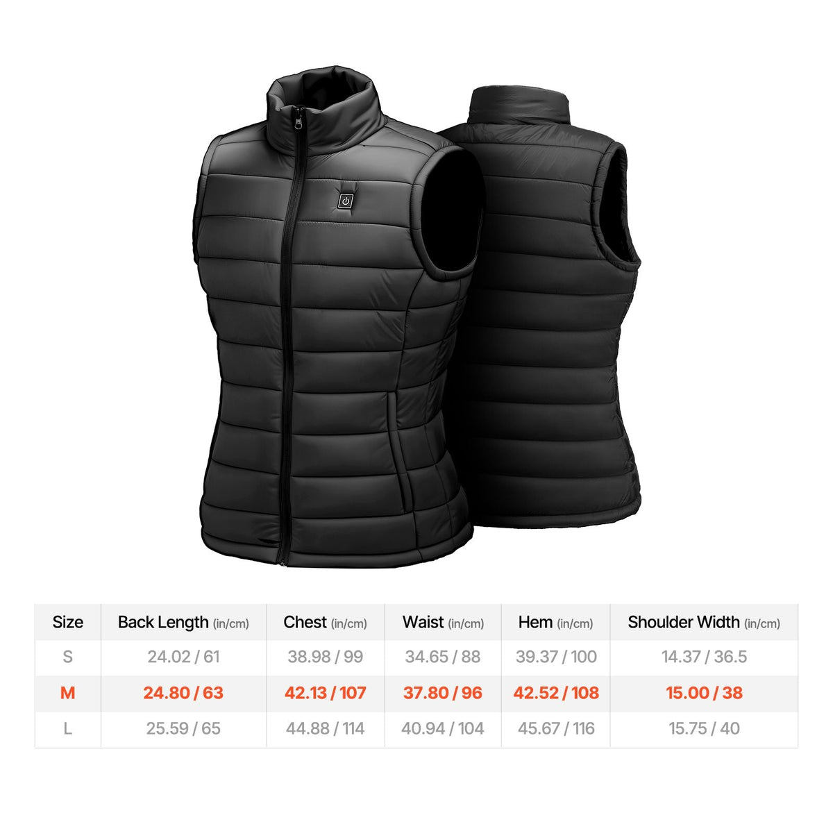 Heated Vest, Women Electric Heating Vest with 16000 mAh Battery Pack, 8 Heating Zones Lightweight Rechargeable Winter-Vest with 3 Levels, for Outdoor Hiking Camping Fishing Skiing, Size M
