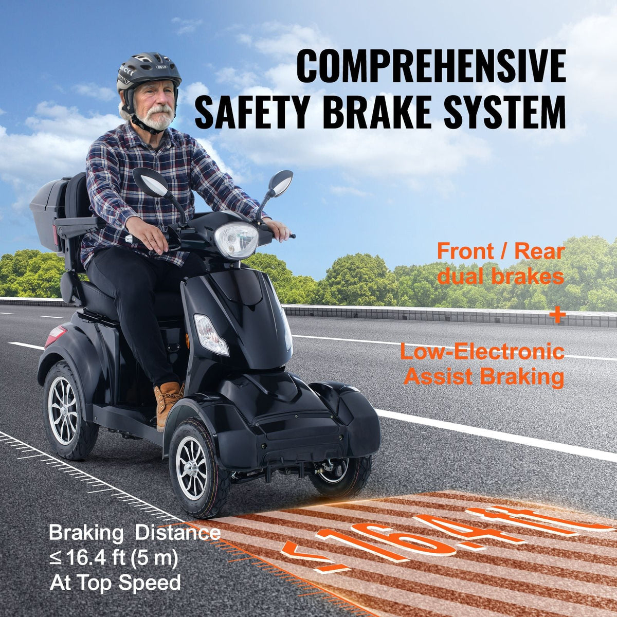Heavy Duty 4-Wheel Mobility Scooters for Seniors & Adults 500lbs Capacity - 31 Miles 3-Speed Long Range, 800W All Terrain Electric Recreational Scooter Wheelchair with 25° Max Climbing Capacity