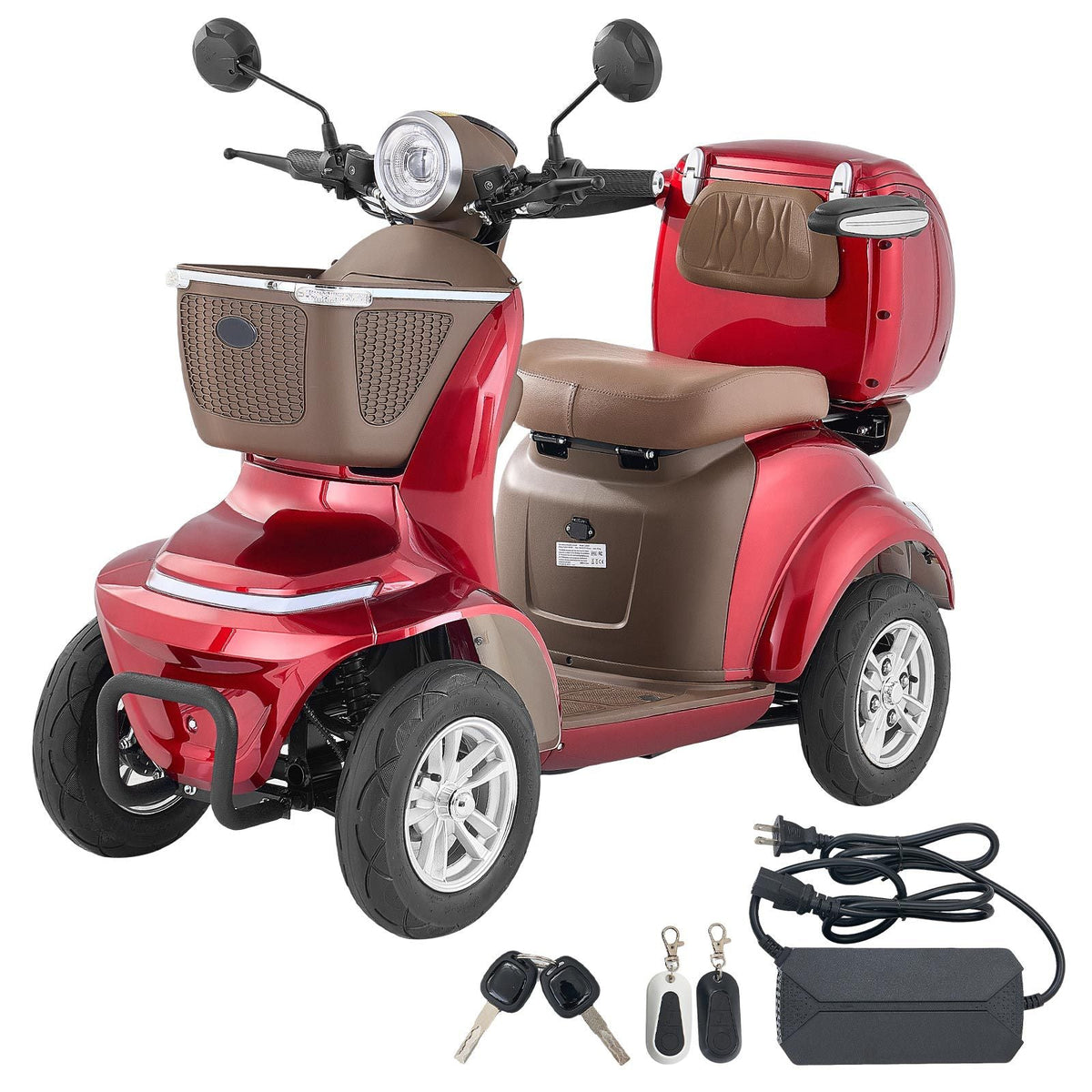 Heavy Duty 4-Wheel Mobility Scooters for Seniors & Adults, 500lbs Capacity, 21.5 Miles 3-Speed Long Range, 1000W All Terrain Electric Recreational Scooter Wheelchair, 20° Max Climbing Capacity