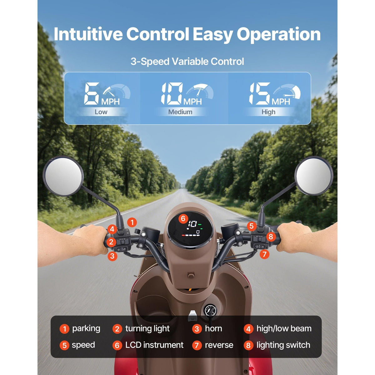 Heavy Duty 4-Wheel Mobility Scooters for Seniors & Adults, 500lbs Capacity, 21.5 Miles 3-Speed Long Range, 1000W All Terrain Electric Recreational Scooter Wheelchair, 20° Max Climbing Capacity