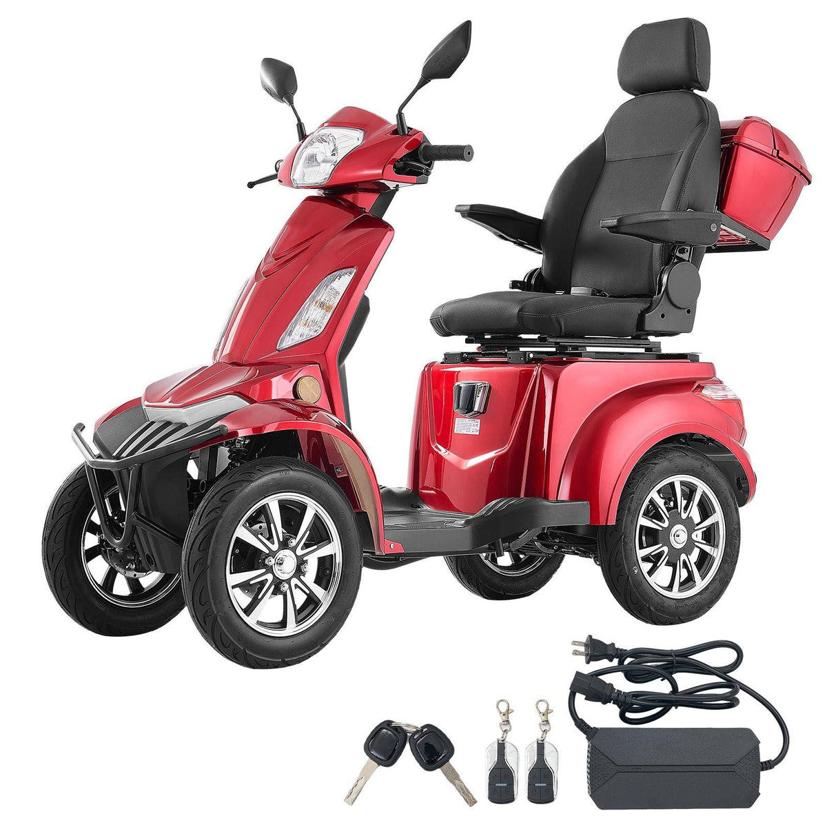 Heavy Duty 4-Wheel Mobility Scooters for Seniors & Adults, 500lbs Capacity, 21.5 Miles 3-Speed Long Range, 1000W All Terrain Electric Recreational Scooter Wheelchair, 20° Max Climbing Capacity
