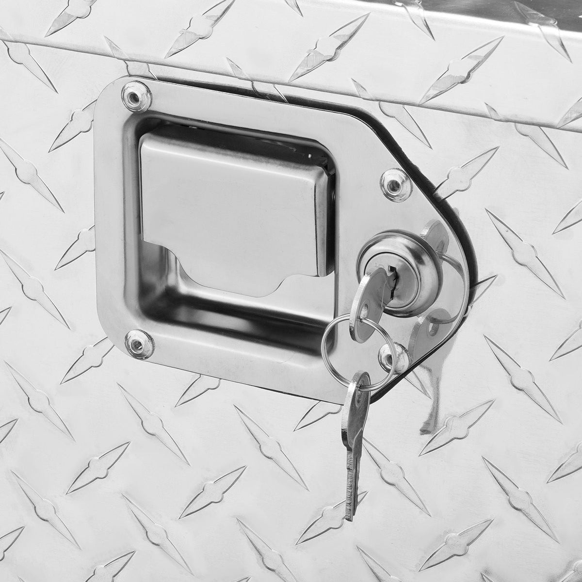 Heavy Duty Aluminum Truck Bed Tool Box, Diamond Plate Tool Box with Side Handle and Lock Keys, Storage Tool Box Chest Box Organizer for Pickup, Truck Bed, RV, Trailer, 30"x13"x9.6", Silver