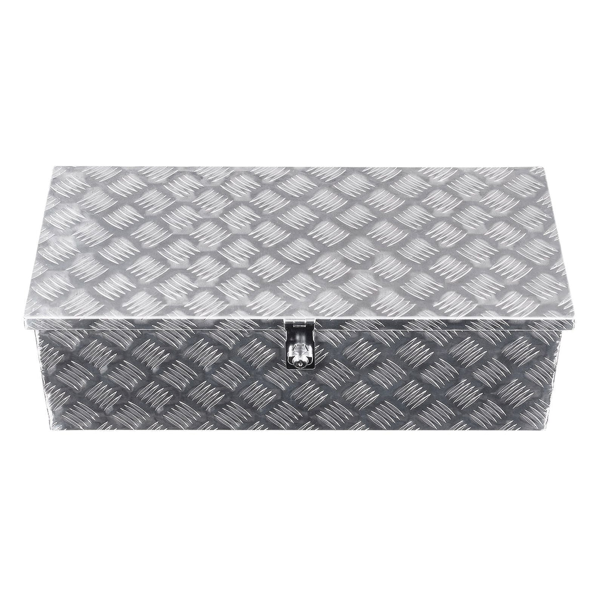 Heavy Duty Aluminum Truck Bed Tool Box, Stripes Plated Tool Box with Side Handle and Lock Keys, Storage Toolbox Chest Organizer for Trailer, Pickup, Truck Bed, RV, 30"x13"x9.6", Silver