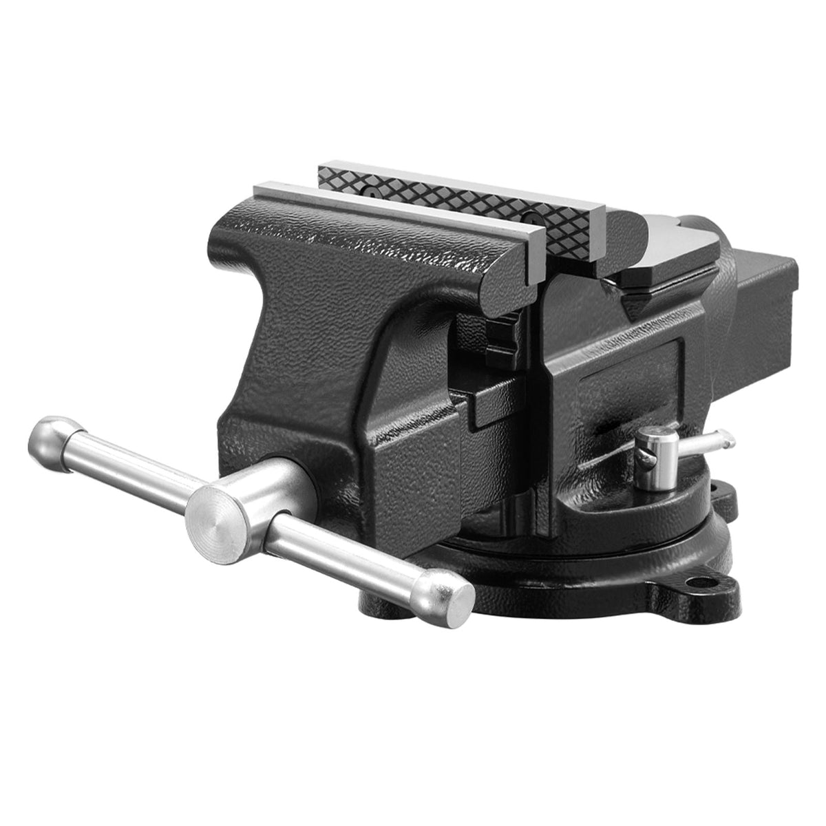 Heavy Duty Bench Vise, 4" Jaw Width, Multi-Purpose Ductile Iron Bench Vise with Anvil and 360-Degree Locking Swivel Base, 2.24" Throat Depth, 4.7" Max Jaw Opening, for Drilling, Pipe Cutting