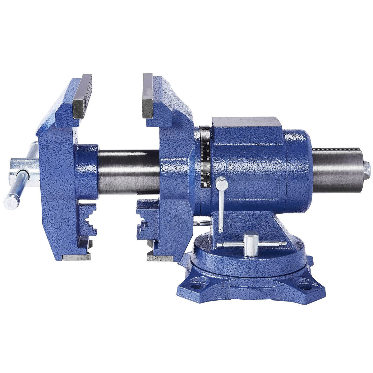 Heavy Duty Bench Vise, 6-1/2" Jaw Width, 5" Max Jaw Opening Multi-Purpose Ductile Iron Bench Vise with Anvil, 360° Swivel Base Head, 3" Throat, 5620 lbs Clamp Force
