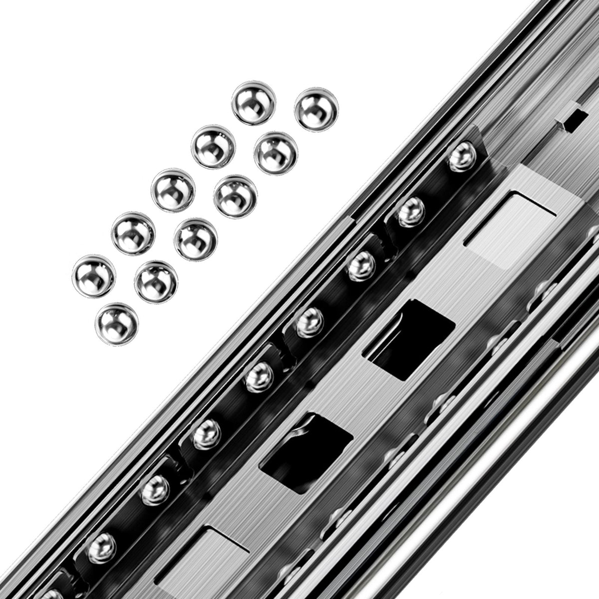 Heavy Duty Drawer Slides 16inch, 1 Pair Locking Drawer Slides 250lbs Load Capacity, Side Mount Ball Bearing, 3-Fold Full Extension