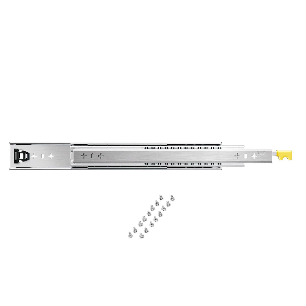 Heavy Duty Drawer Slides 18inch, 1 Pair Locking Drawer Slides 250lbs Load Capacity, Side Mount Ball Bearing, 3-Fold Full Extension