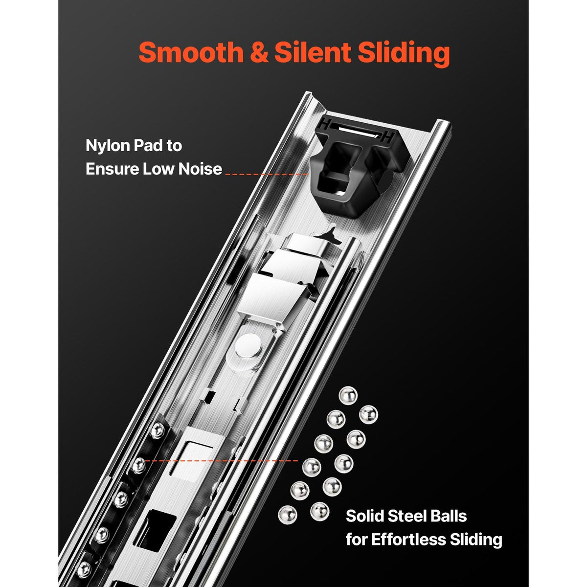 Heavy Duty Drawer Slides 30inch, 1 Pair Locking Drawer Slides 250lbs Load Capacity, Side Mount Ball Bearing, 3-Fold Full Extension