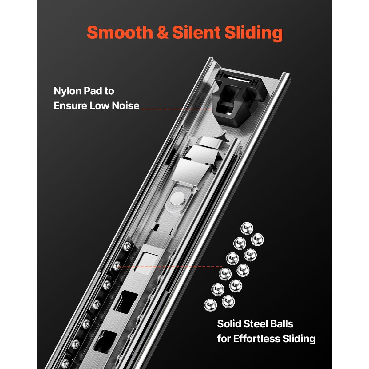 Heavy Duty Drawer Slides 60inch, 1 Pair Locking Drawer Slides 250lbs Load Capacity, Side Mount Ball Bearing, 3-Fold Full Extension