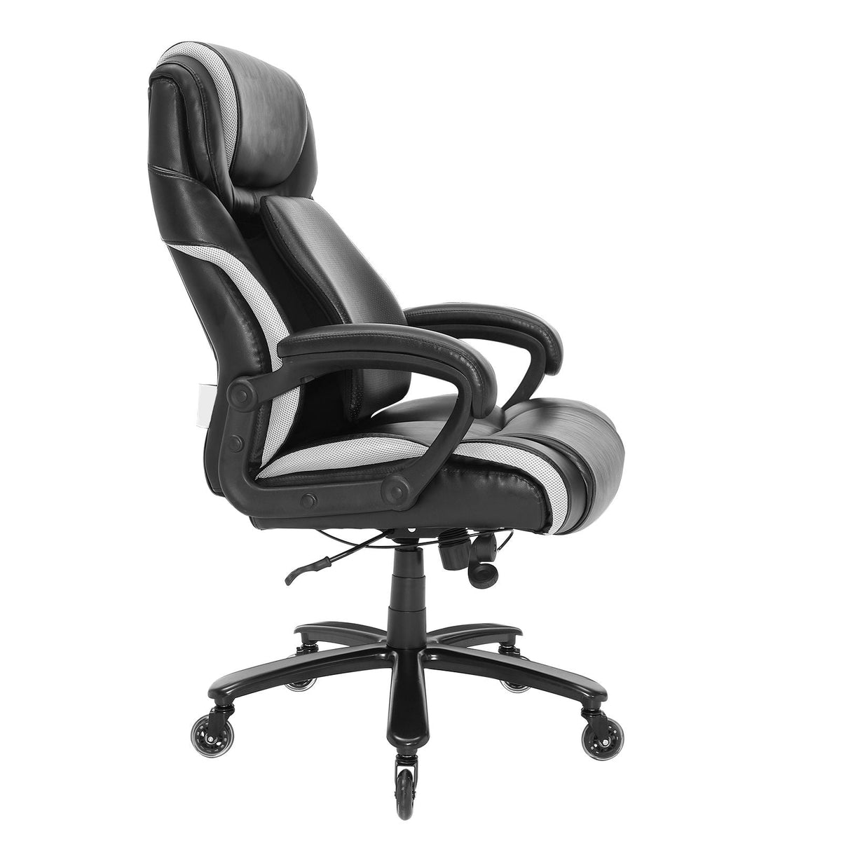 Heavy Duty Executive Office Chair with Cutting-edge Adjustable Lumbar Support for Long Hours, Big and Tall 400lbs Office Chair, Wide Thick Padded Strong Metal Base Quiet Wheels
