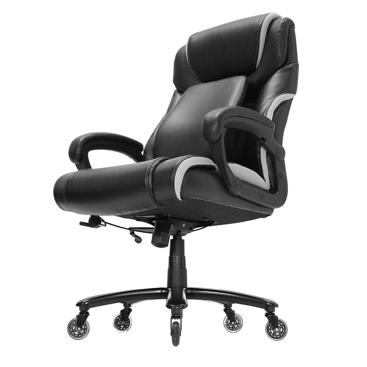 Heavy Duty Executive Office Chair with Cutting-edge Adjustable Lumbar Support for Long Hours, Big and Tall 400lbs Office Chair, Wide Thick Padded Strong Metal Base Quiet Wheels