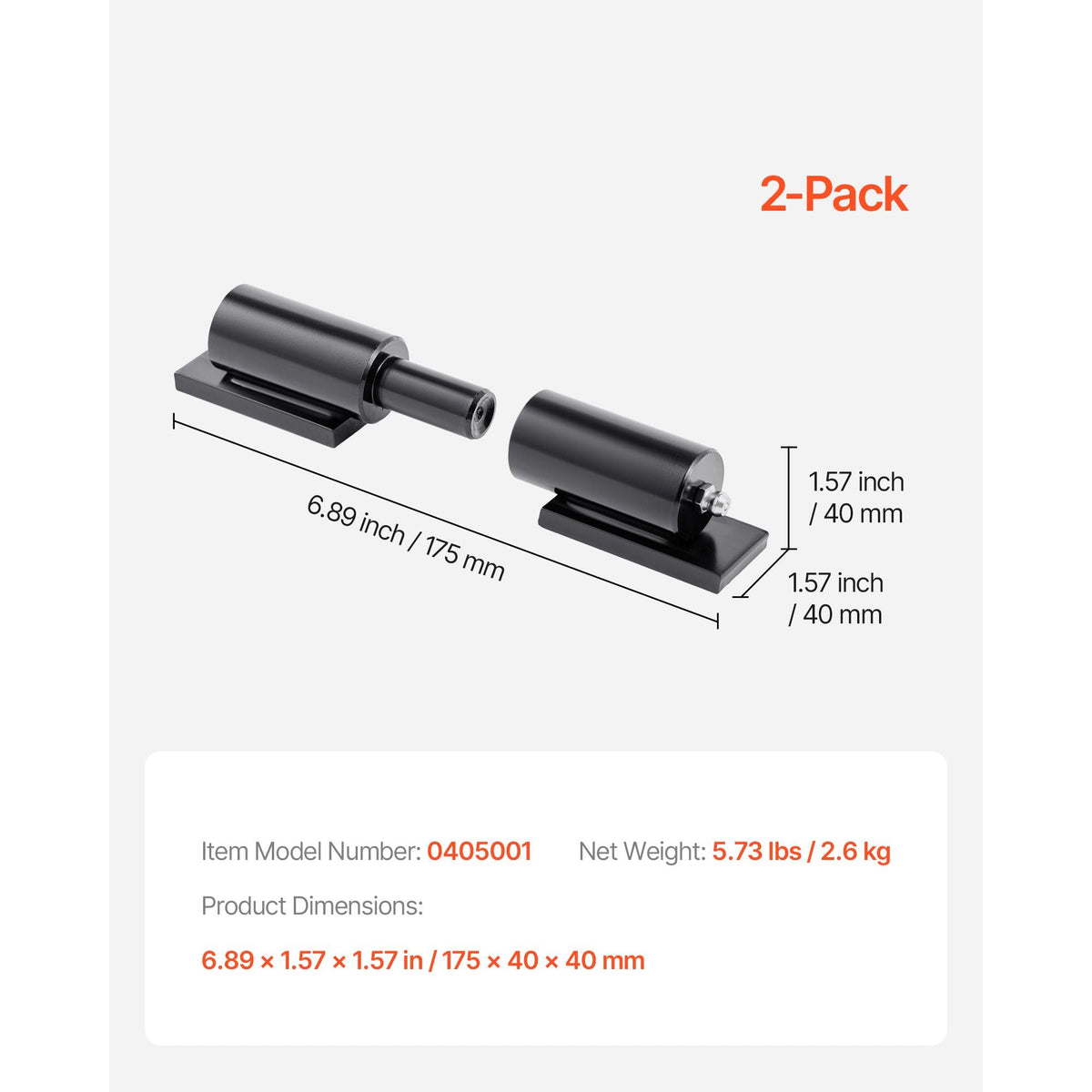 Heavy Duty Gate Hinges, 2-Pack 7-Inch Barrel Gate Hinge, Weld On Hinges 900 lbs Load Capacity for Swing Trailer Gates, Grease Zerk Fitting & Internal Ball Bearings for Smooth Operation
