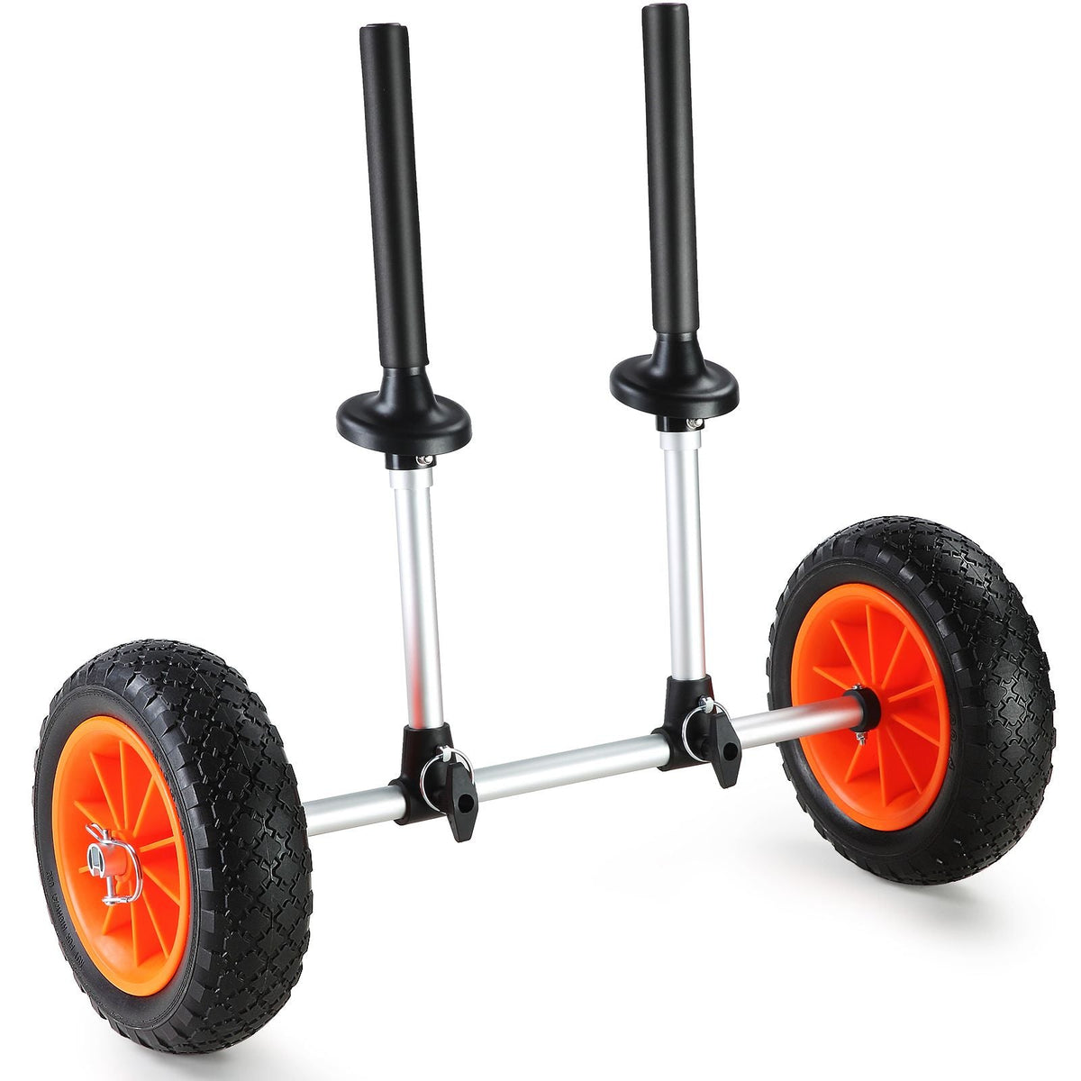 Heavy Duty Kayak Cart, 280lbs Load Capacity, Detachable Canoe Trolley Cart with 10'' Solid Tires, Adjustable Width & Top Foam Protection, for Kayaks with Drain Holes of 2.54 cm and Above