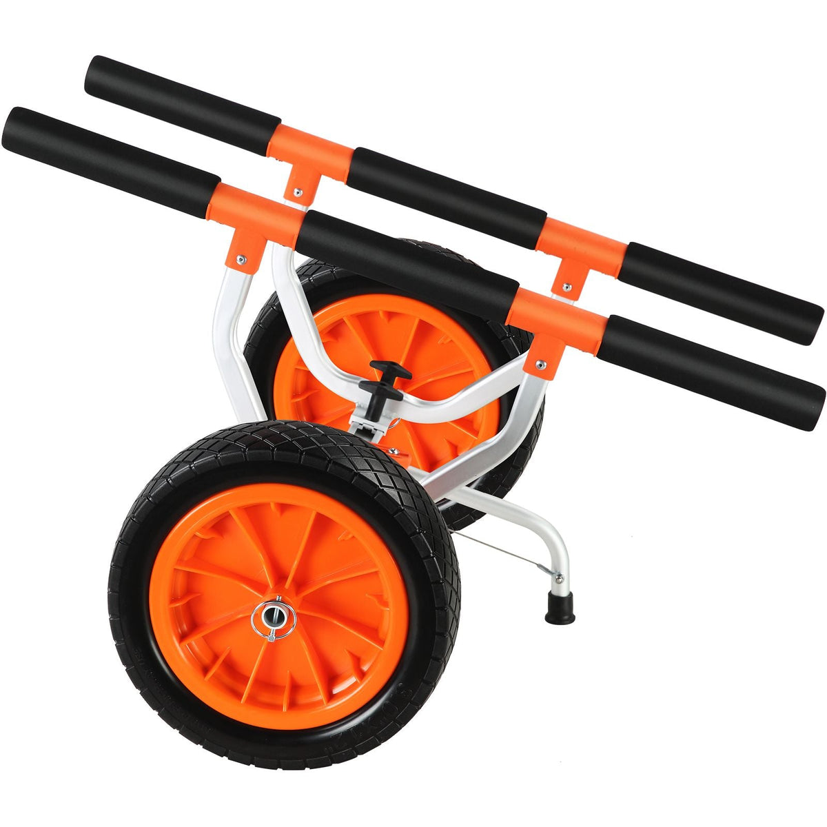 Heavy Duty Kayak Cart, 450lbs Load Capacity, Detachable Canoe Trolley Cart with 12'' Solid Tires, Adjustable Width & Nonslip Support Foot, for Kayaks Canoes Paddleboards Float Mats Jon Boats