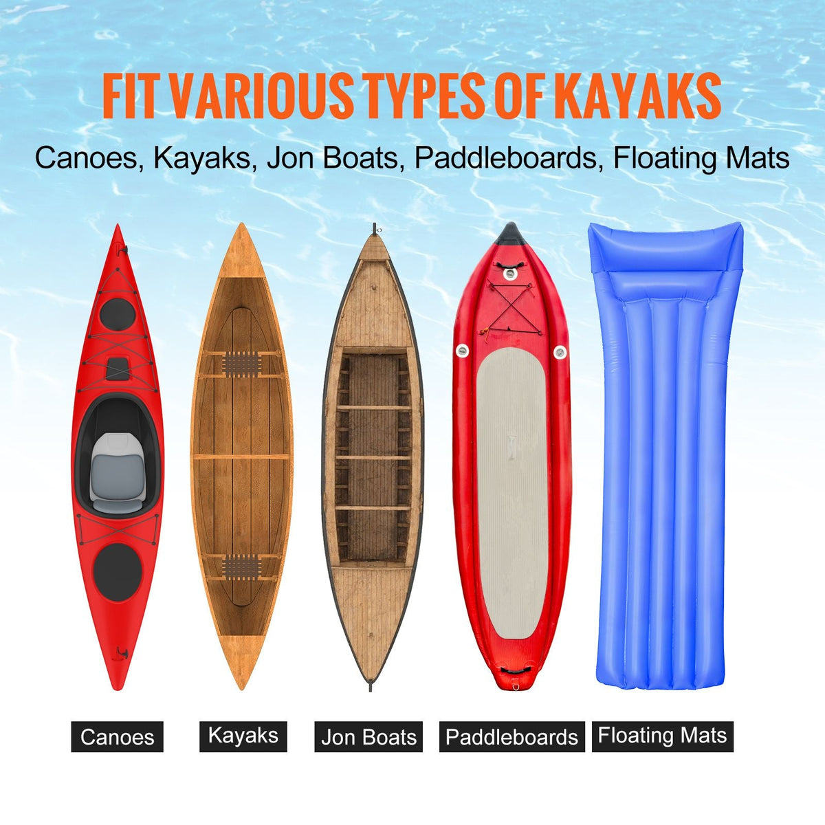 Heavy Duty Kayak Cart, Foldable Canoe Trolley Cart with 12'' Tires, Adjustable Width 6.69"-17.32",350 Lb Weight Capacity Kayak Trolley for Kayaks Canoes Paddleboards Float Mats Jon Boats