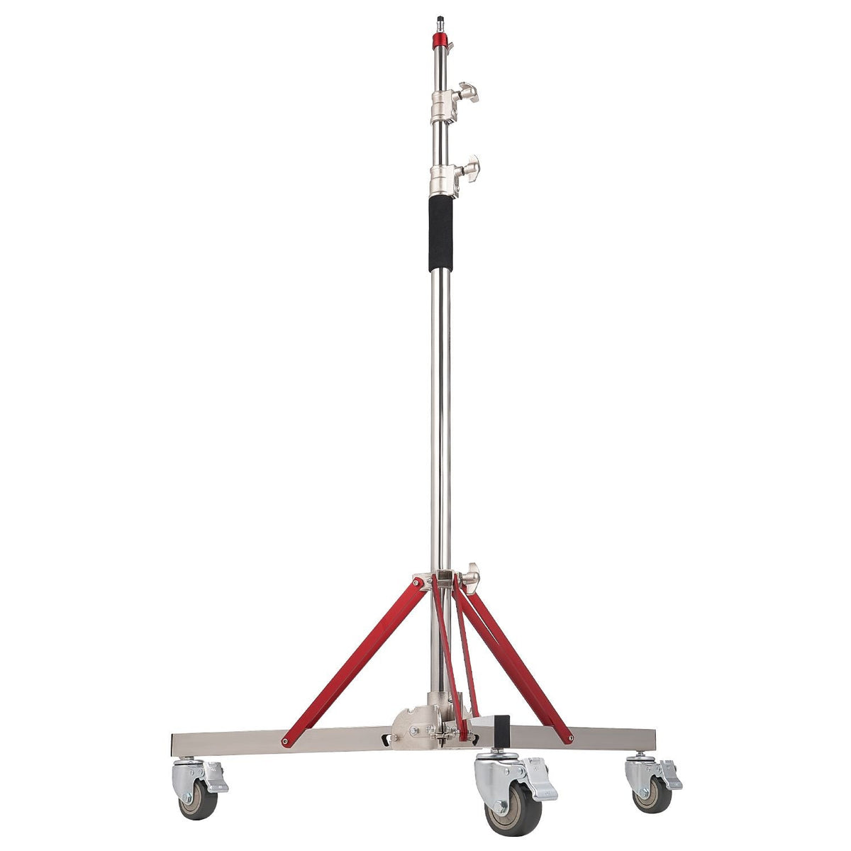 Heavy Duty Light Stand with Casters, Max Height 10.5 ft/320 cm, Adjustable Tripod Stand with Stainless Steel, Photography Wheeled Base Stand, for Studio Softbox, Monolight, Reflector Shooting