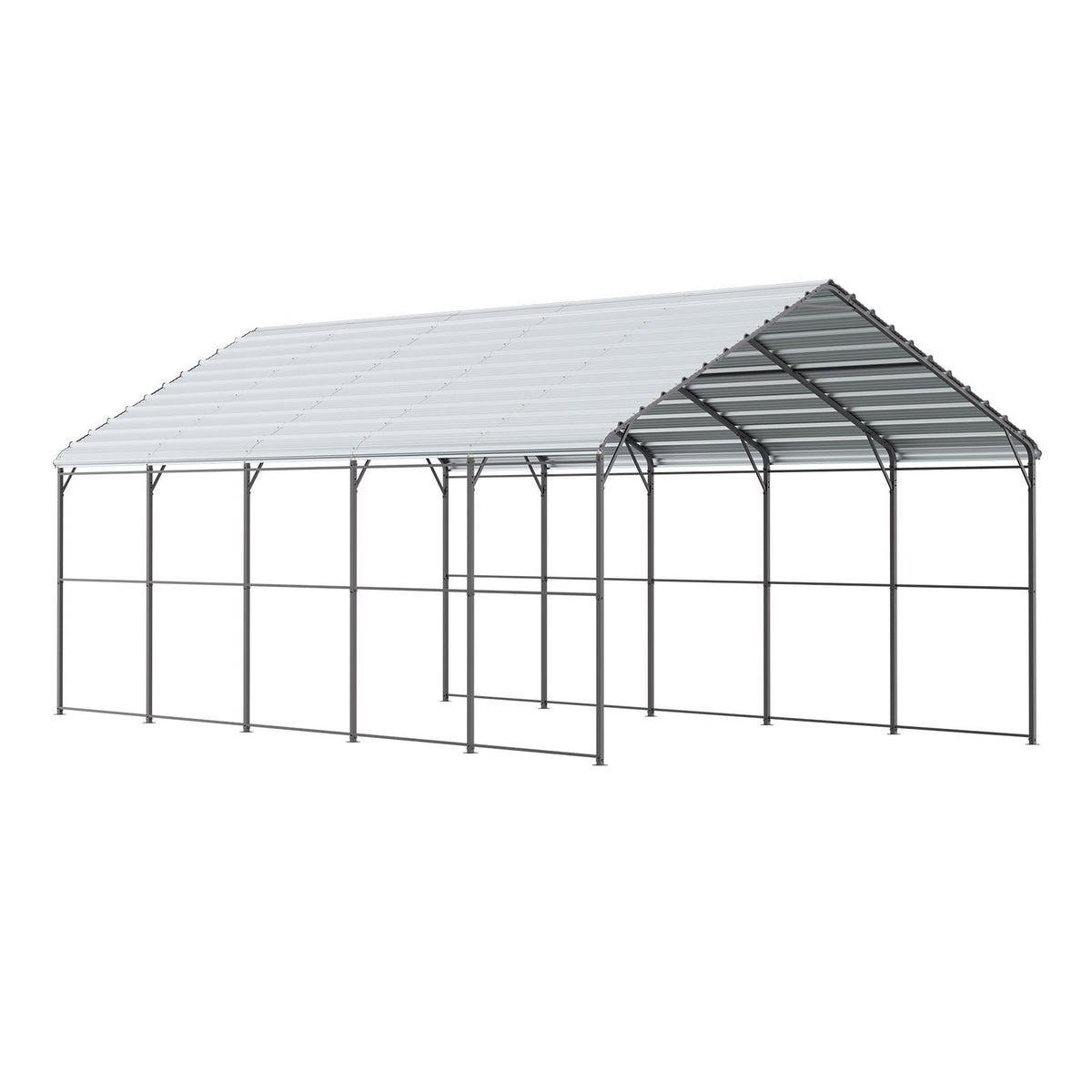 Heavy Duty Metal Carport, 13' x 26' Outdoor Carport with Galvanized Steel Frame & Roof, Car Tent Garage Shade with Removable Sidewalls, Multi-Use Car Shelter for Pickup, Boat, Car & Tractors