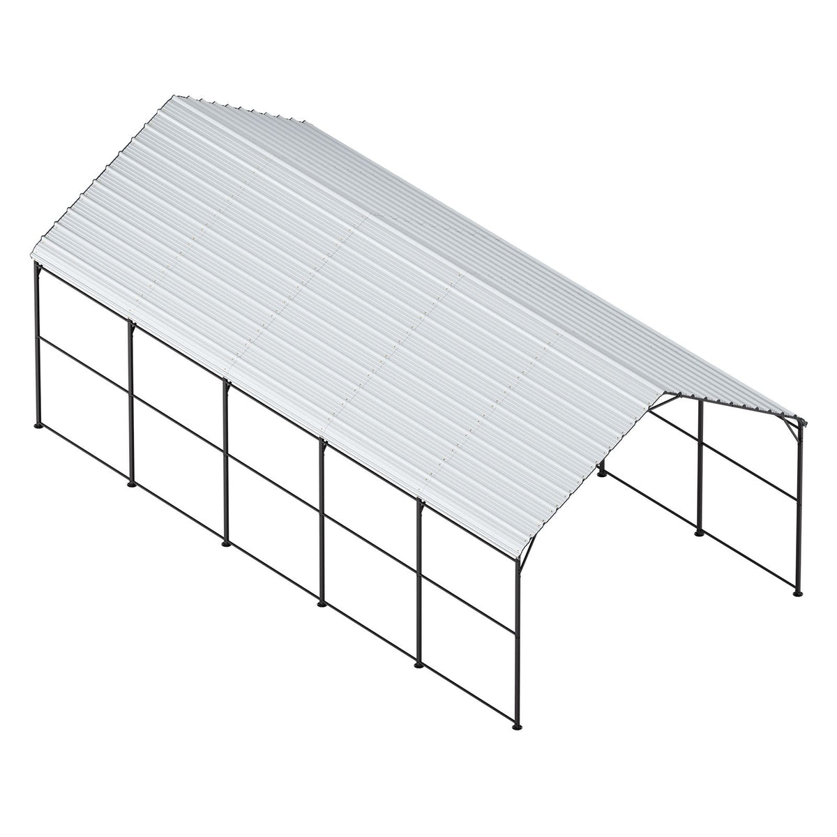 Heavy Duty Metal Carport, 13' x 26' Outdoor Carport with Galvanized Steel Frame & Roof, Car Tent Garage Shade with Removable Sidewalls, Multi-Use Car Shelter for Pickup, Boat, Car & Tractors
