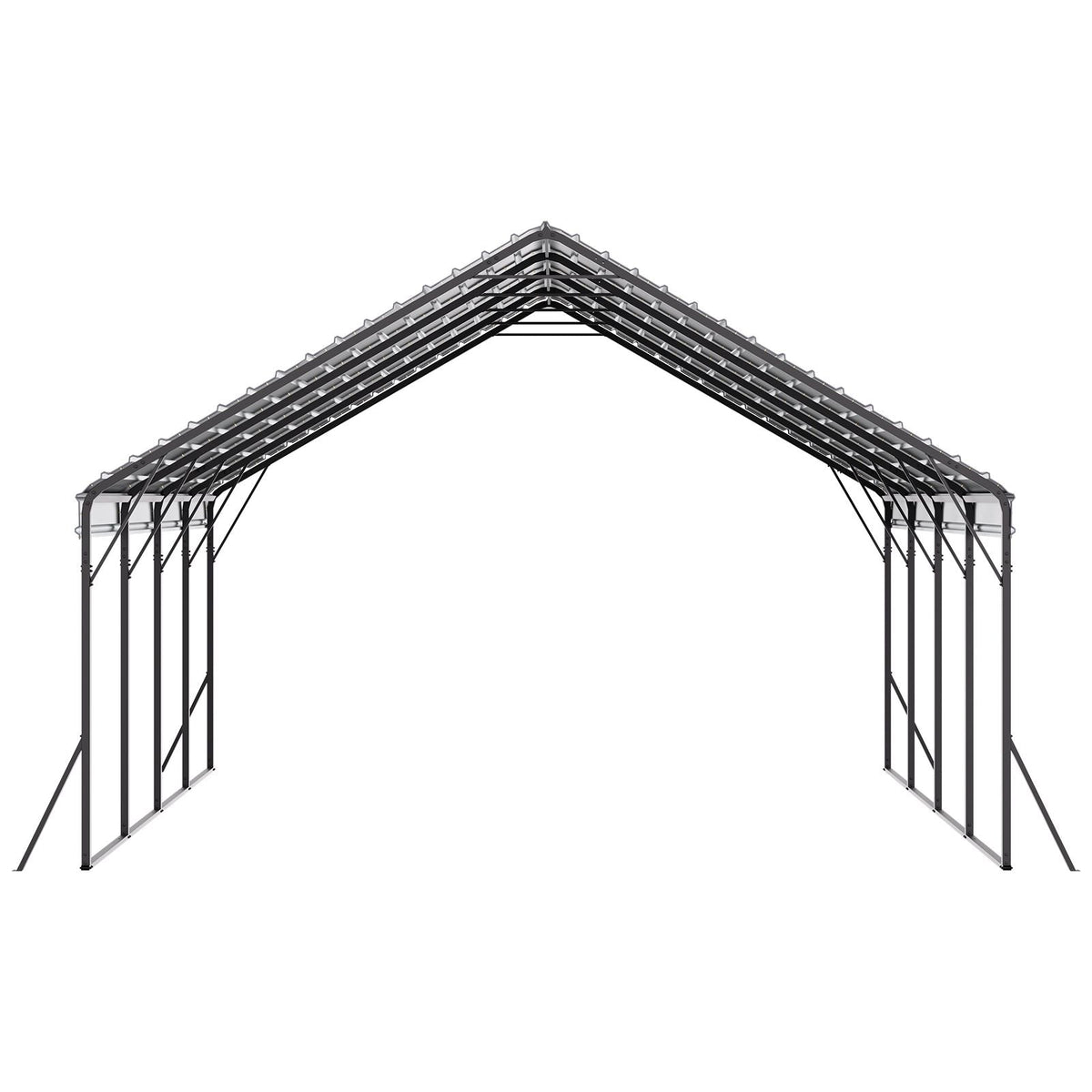 Heavy Duty Metal Carport, 20 x 20 ft Outdoor Carport with Sturdy Frame & Roof, Car Garage Shade with Removable Sidewalls, Multi-Use Car Shelter for Pickup, Boat, Trucks & Tractors