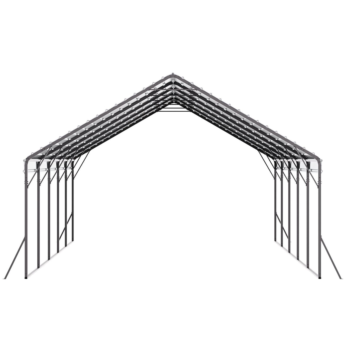 Heavy Duty Metal Carport, 20 x 24 ft Outdoor Carport with Sturdy Frame & Roof, Car Garage Shade with Removable Sidewalls, Multi-Use Car Shelter for Pickup, Boat, Trucks & Tractors