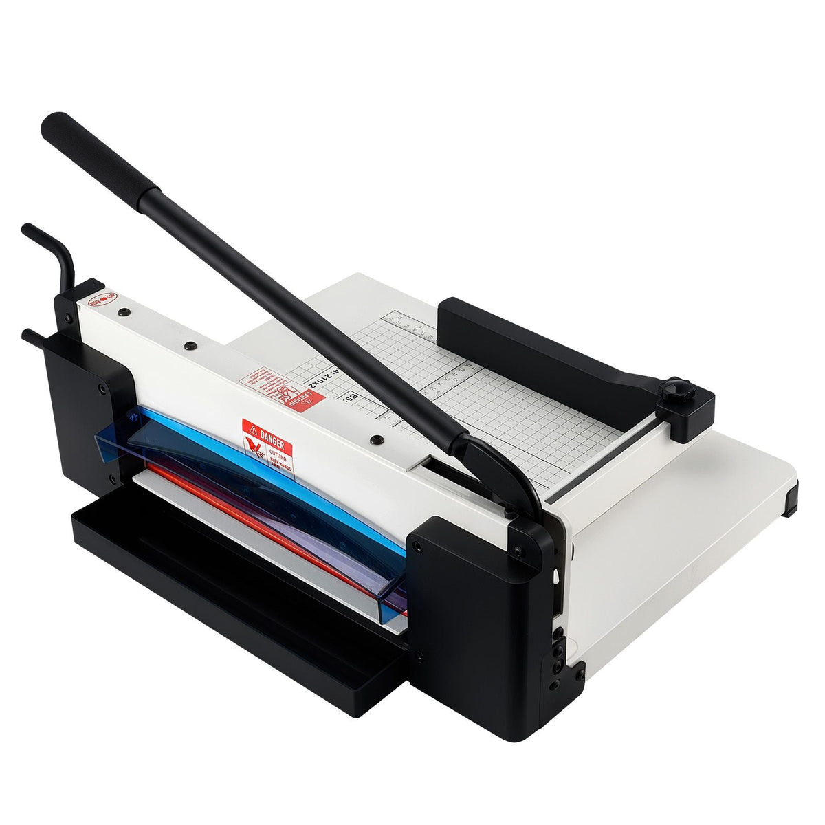 Heavy Duty Paper Cutter, 12" Industrial Commercial Guillotine Paper Cutter for A4 Paper, 400 Sheet Capacity, Solid Steel Construction, Stack Paper Trimmer for Office Home School Shop, White