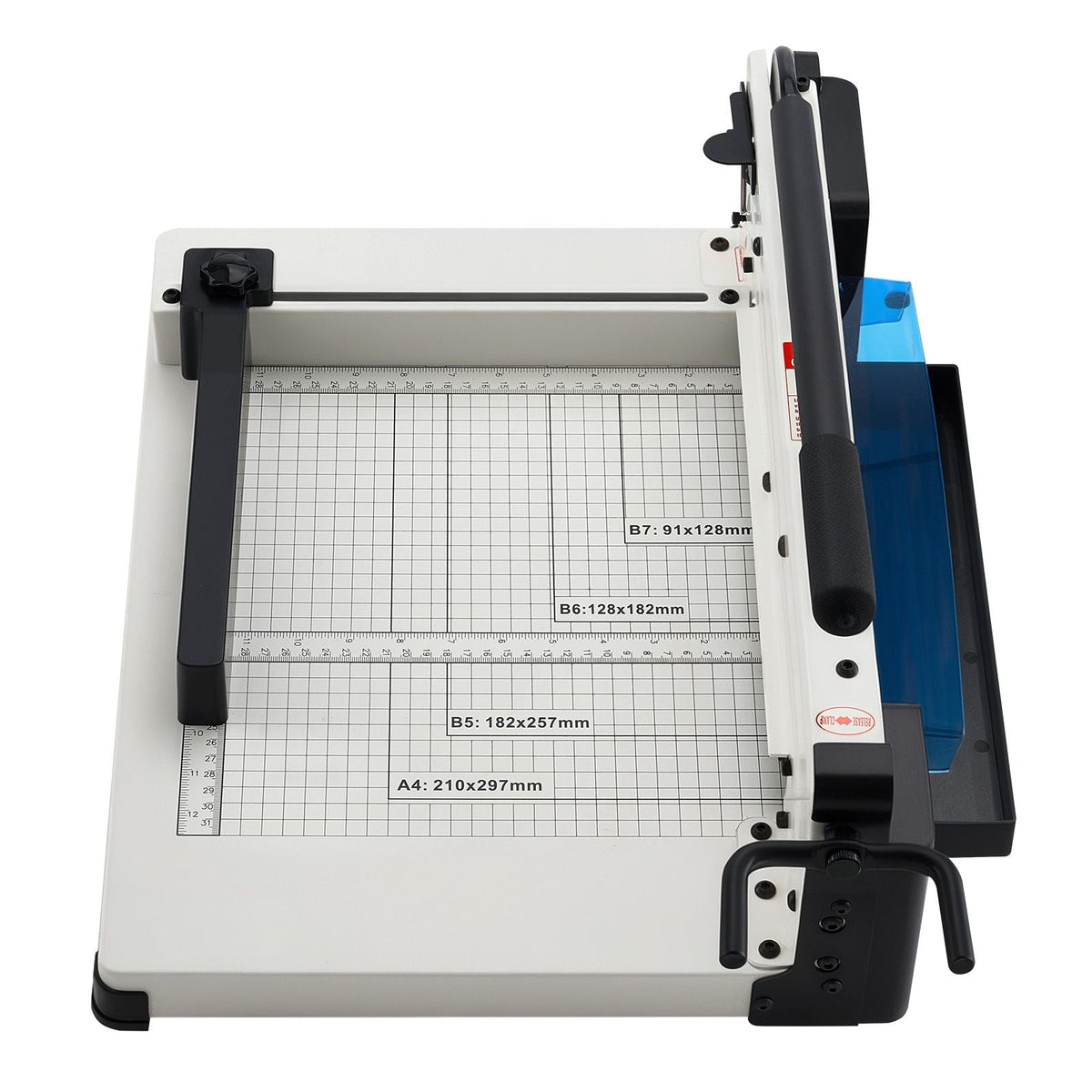 Heavy Duty Paper Cutter, 12" Industrial Commercial Guillotine Paper Cutter for A4 Paper, 400 Sheet Capacity, Solid Steel Construction, Stack Paper Trimmer for Office Home School Shop, White