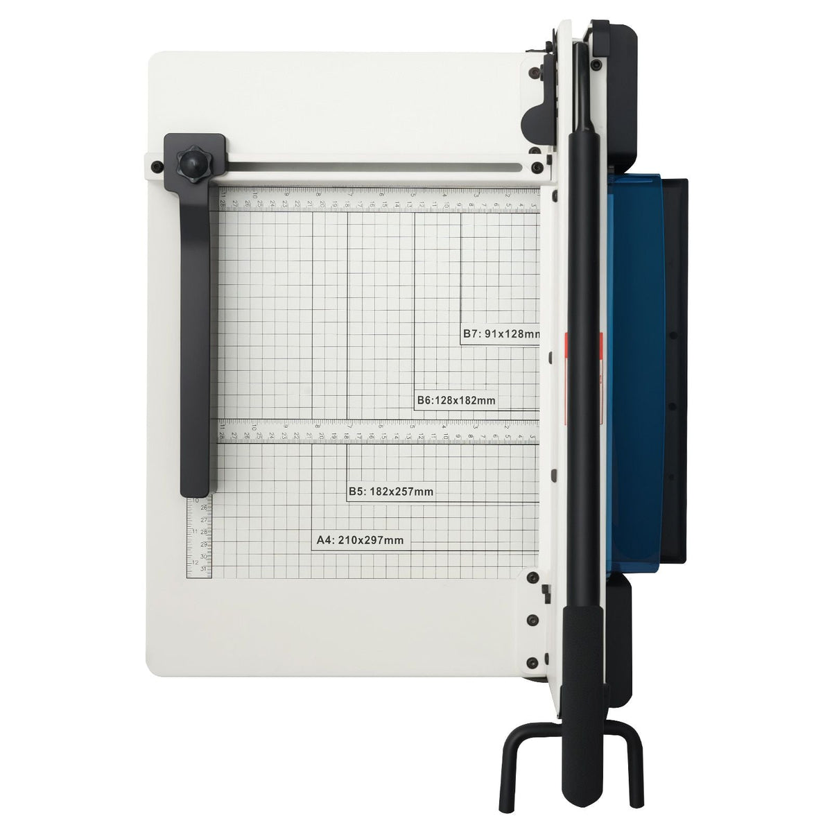 Heavy Duty Paper Cutter, 12" Industrial Commercial Guillotine Paper Cutter for A4 Paper, 400 Sheet Capacity, Solid Steel Construction, Stack Paper Trimmer for Office Home School Shop, White