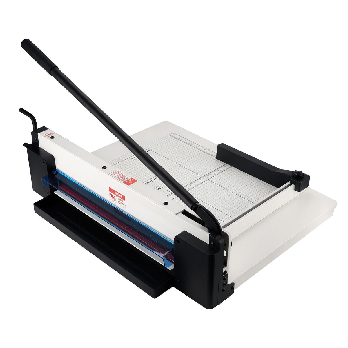 Heavy Duty Paper Cutter, 17" Industrial Commercial Guillotine Paper Cutter for A3 Paper, 400 Sheet Capacity, Solid Steel Construction, Stack Paper Trimmer for Office Home School Shop, White