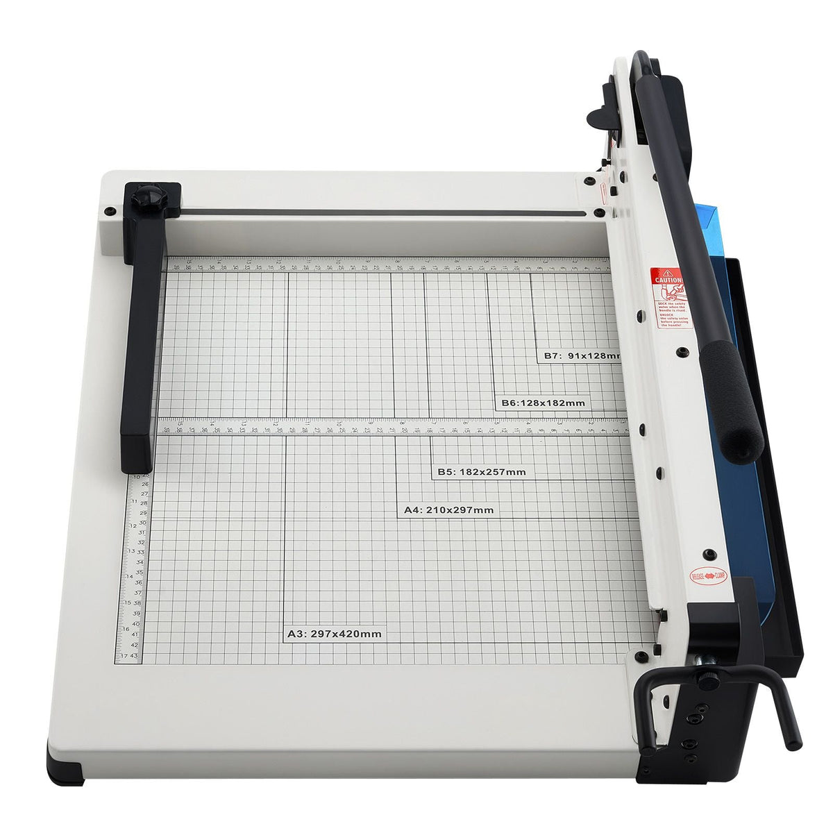 Heavy Duty Paper Cutter, 17" Industrial Commercial Guillotine Paper Cutter for A3 Paper, 400 Sheet Capacity, Solid Steel Construction, Stack Paper Trimmer for Office Home School Shop, White