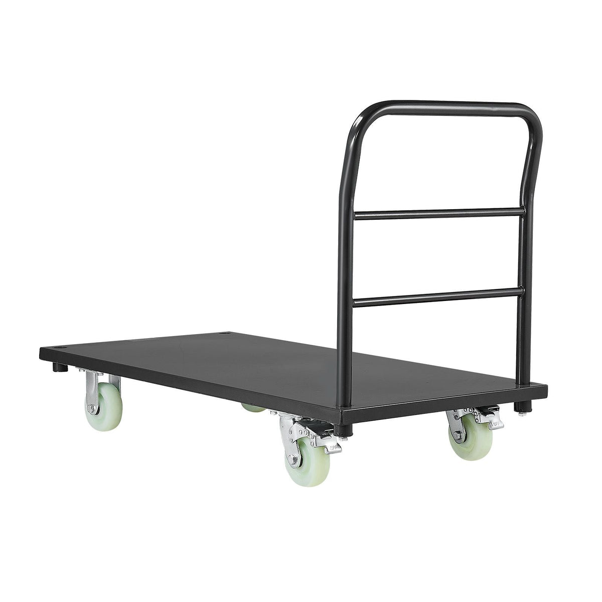Heavy Duty Platform Truck, 2000 lbs Capacity, Industrial Steel Flatbed Cart with Swivel Wheels and Handle, Platform Hand Push Truck Dolly, Easy Storage, for Luggage Moving, 48 x 24 x 32.1 in