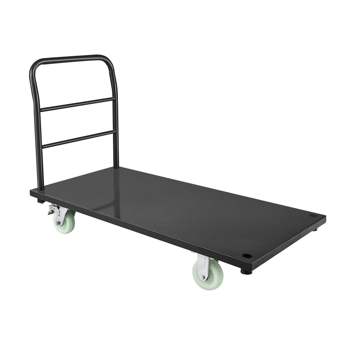 Heavy Duty Platform Truck, 2000 lbs Capacity, Industrial Steel Flatbed Cart with Swivel Wheels and Handle, Platform Hand Push Truck Dolly, Easy Storage, for Luggage Moving, 48 x 24 x 32.1 in