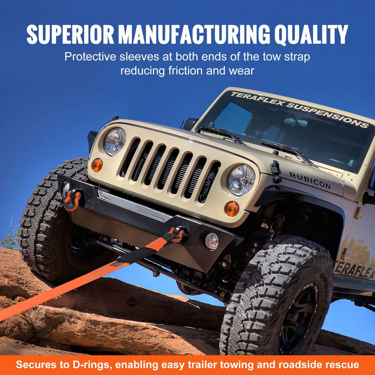 Heavy Duty Tow Strap Recovery Kit 3" x 20 ft (MBS-36,000 lbs) Tree Saver Winch Strap, Triple Reinforced Loop & Protective Sleeves & Storage Bag , 3/4" D-Ring Shackles, for Truck Jeep SUV ATV