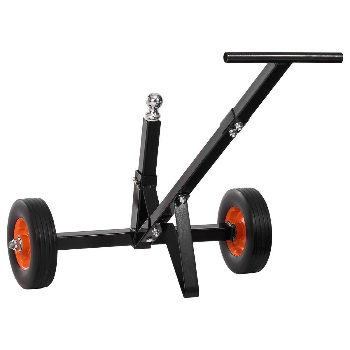 Heavy-Duty Trailer Dolly, 600lbs Tongue Weight Capacity, Carbon Steel Trailer Mover with 1-7/8 in Hitch Ball and 10 in Solid Tires, Portable Tow Dolly for Moving Car RV Boat Trailer