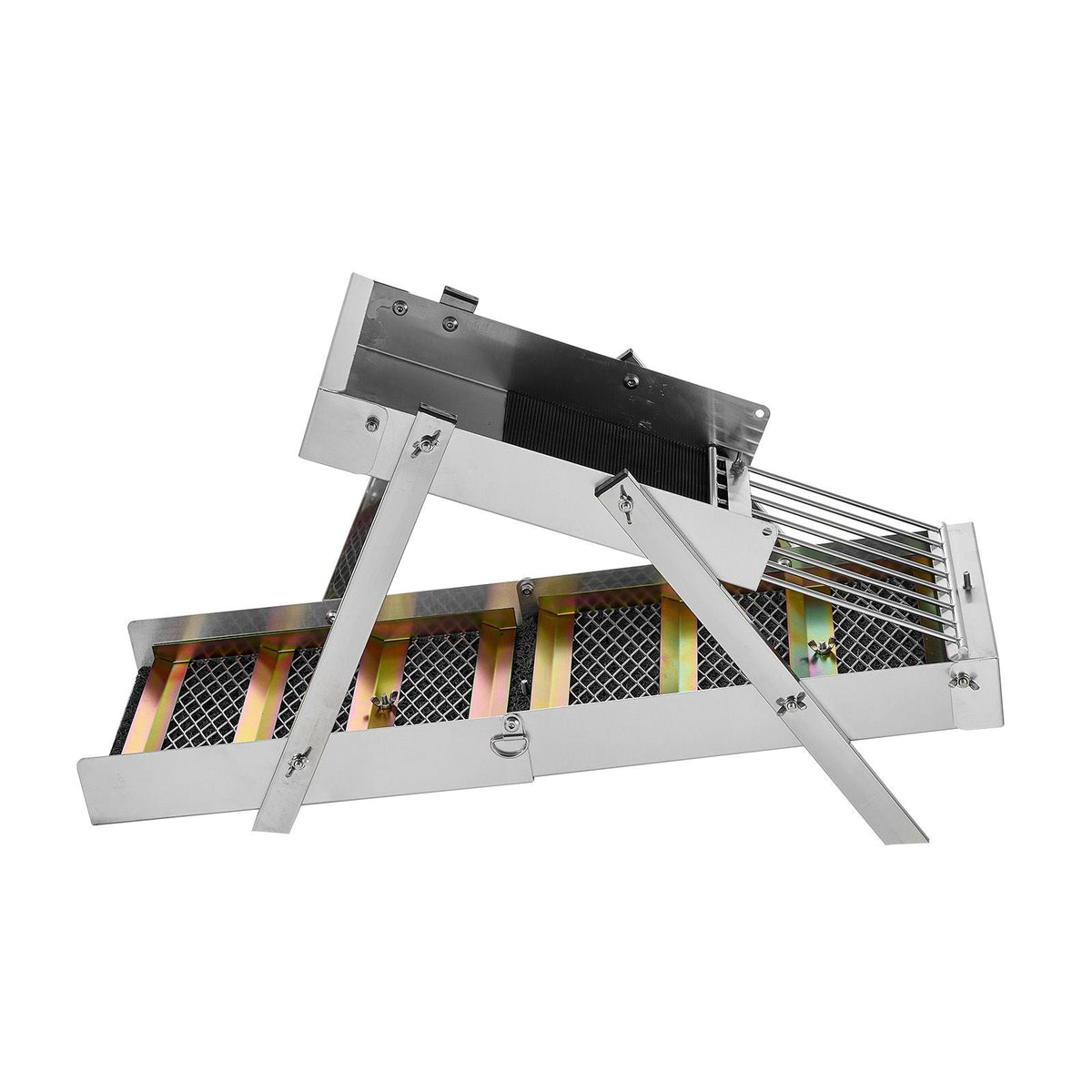 High Banker Gold Sluice, 50" 2-in-1 Folding Highbanker Sluice Box, Aluminum Alloy, Portable Mining Equipment with Drawstring Backpack and Gloves, for Gold Prospecting in Creek, High Bank, River