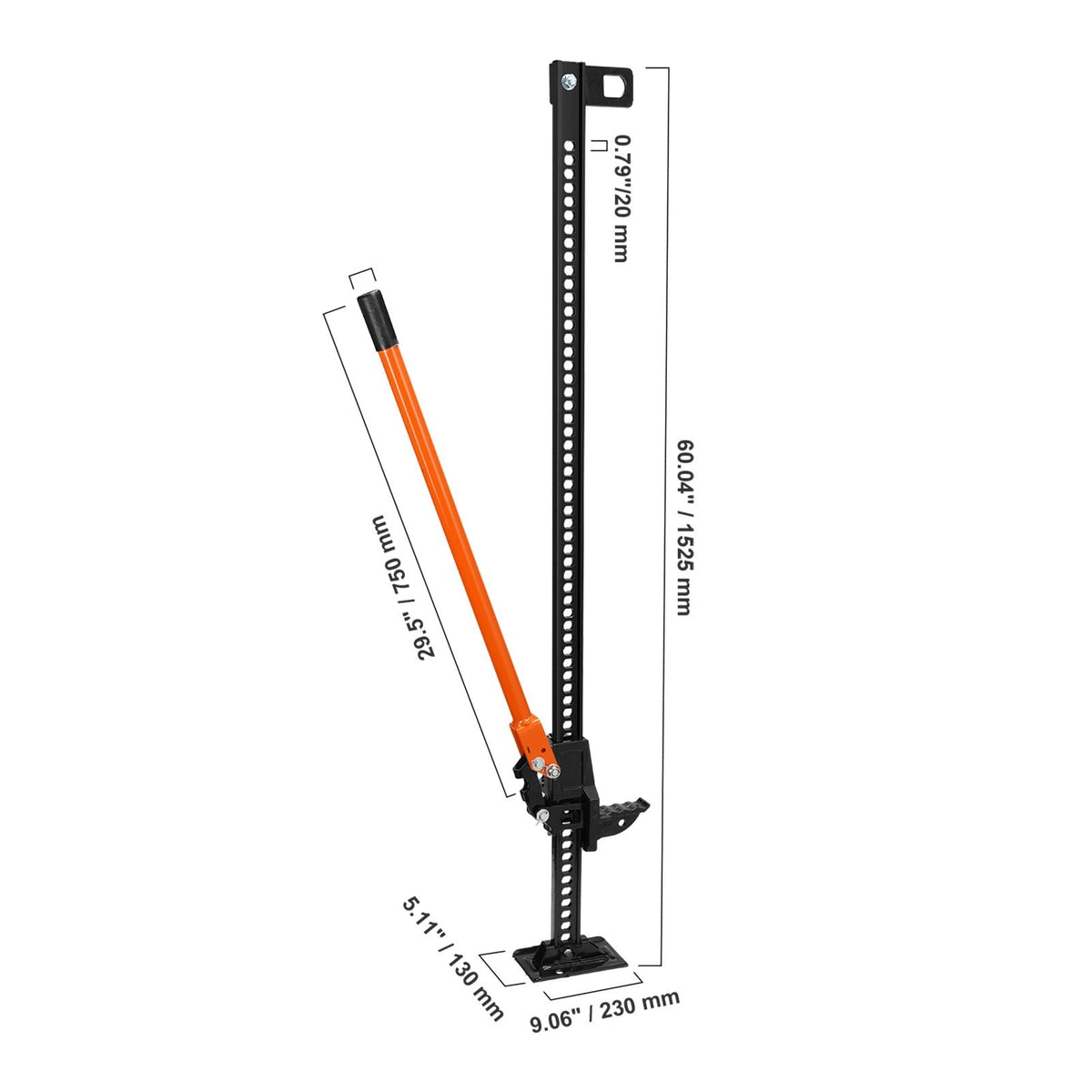 High Lift Farm Jack, 60" Utility Farm Jack, 7000 lbs Capacity Ratcheting Off Road Utility Jack, Heavy-Duty Farm Jack for Tractor, Truck, SUV, Bumper Lift, Orange