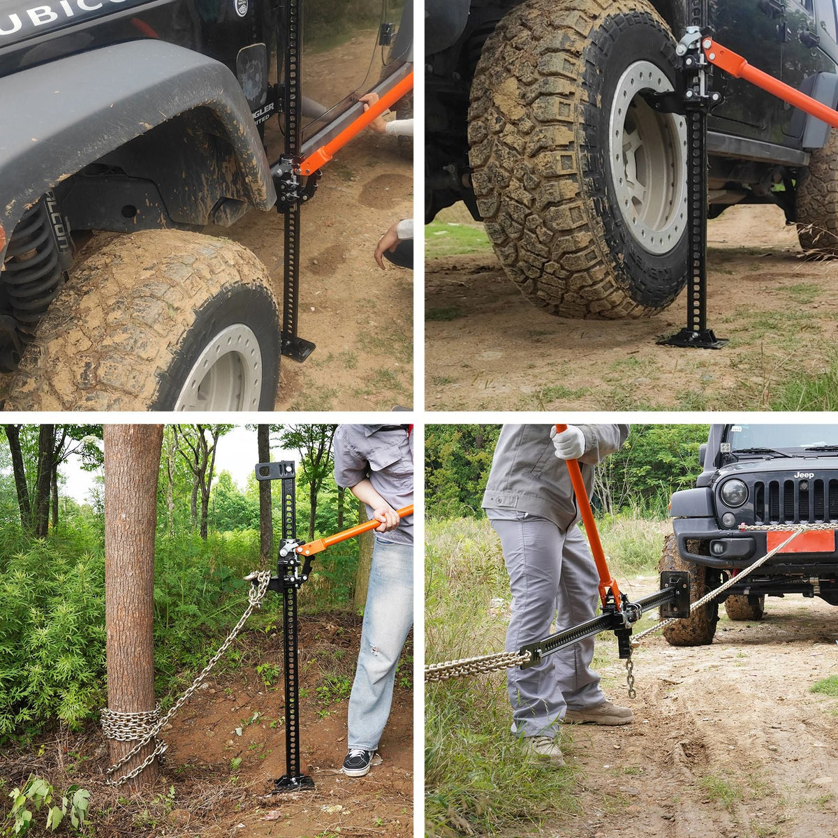 High Lift Farm Jack, 60" Utility Farm Jack, 7000 lbs Capacity Ratcheting Off Road Utility Jack, Heavy-Duty Farm Jack for Tractor, Truck, SUV, Bumper Lift, Orange