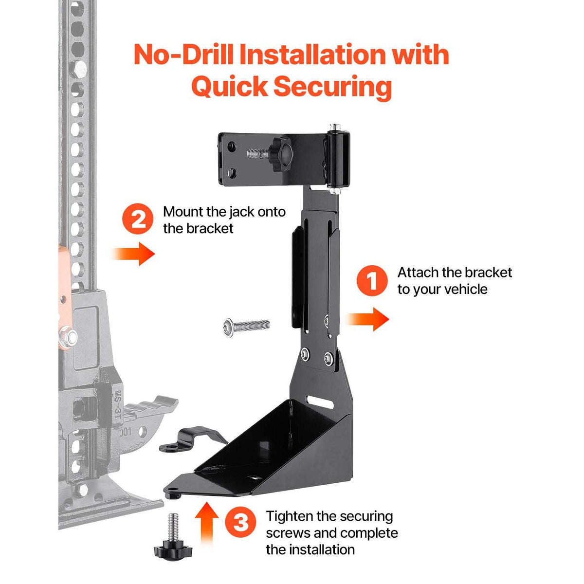 High Lift Jack Mount Bracket, Farm Jack Holder Mounting Bracket Kit, Mount Carrier for Off Road Heavy-Duty Jacks, Compatible With YJ (1986-1996), TJ (1997-2006), JK (2006-2018), JL (2018-2024)