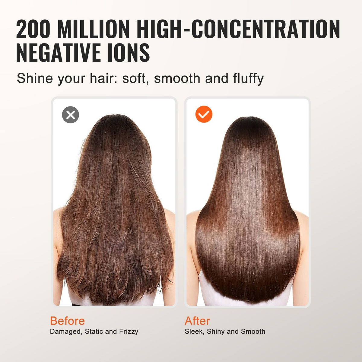 High-Speed Hair Dryer with 102,000RPM Brushless Motor, 200 Million Negative Ions Hair Blow Dryer, 3-Color Temp LED Lights & 2 Speeds, Lightweight Hairdryer with Diffuser & Nozzle for Home Travel