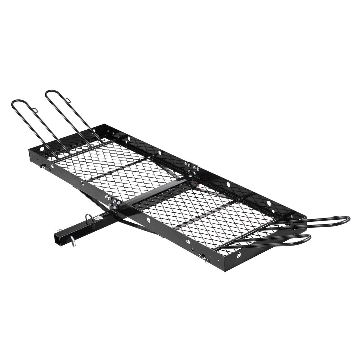 Hitch Cargo Carrier with Bike Racks, 62" x 20" x 3" Hitch Mount Cargo Carrier for 2 Mountain Bikes, 500LBS Capacity High-Strength Steel Rear Luggage Basket Fits 2" Receiver for SUVs Pickups
