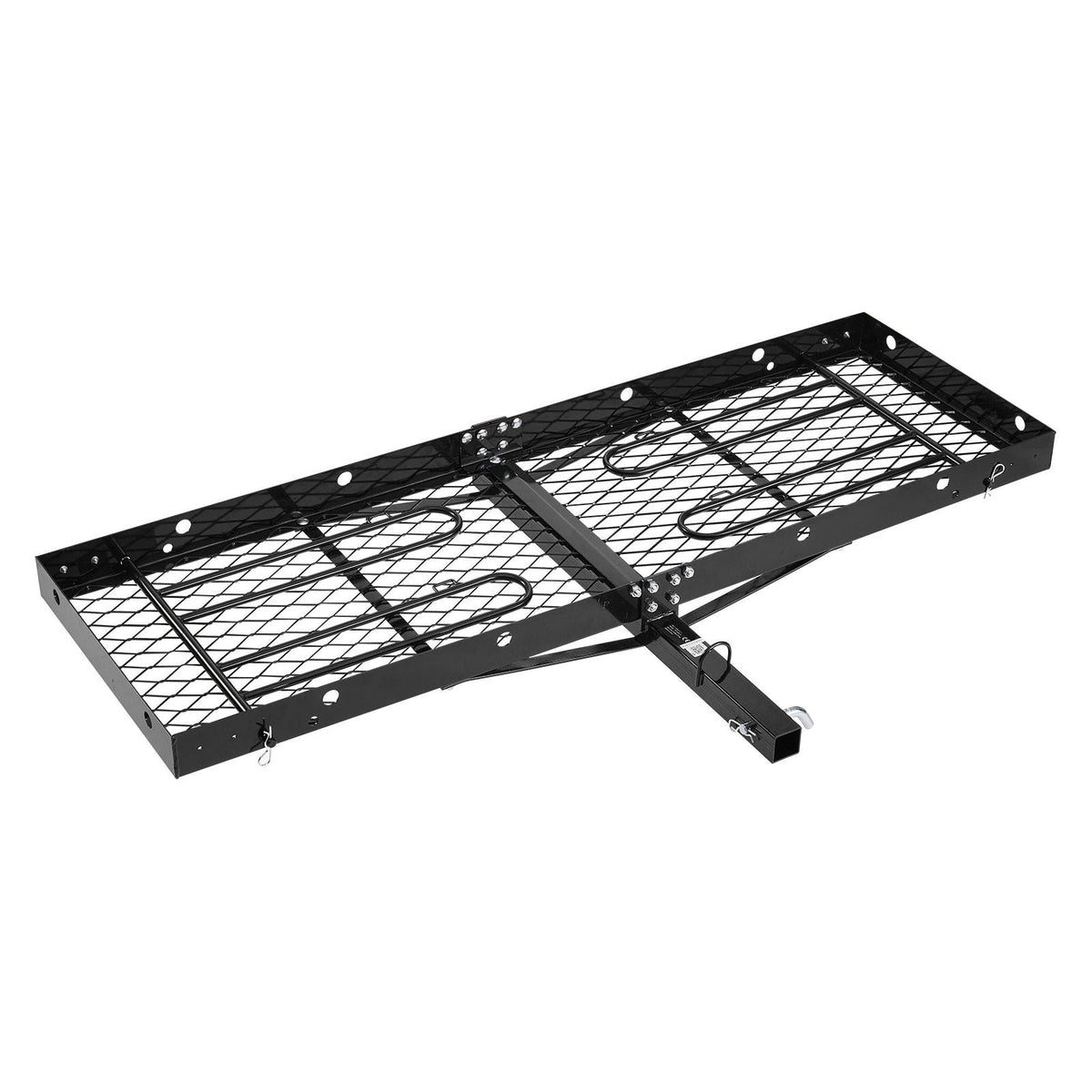Hitch Cargo Carrier with Bike Racks, 62" x 20" x 3" Hitch Mount Cargo Carrier for 2 Mountain Bikes, 500LBS Capacity High-Strength Steel Rear Luggage Basket Fits 2" Receiver for SUVs Pickups