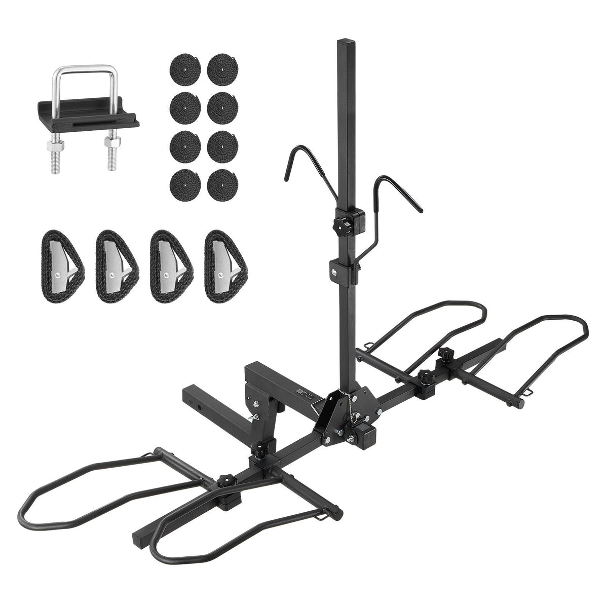Hitch Mount Bike Rack, 2-Bike Platform Style, 160 LBS Max Capacity Bike Rack Hitch for 2-inch Receiver, Titling and Folding Bike Carrier with Tires up to 5" Wide, for Car, SUV, Truck, RV