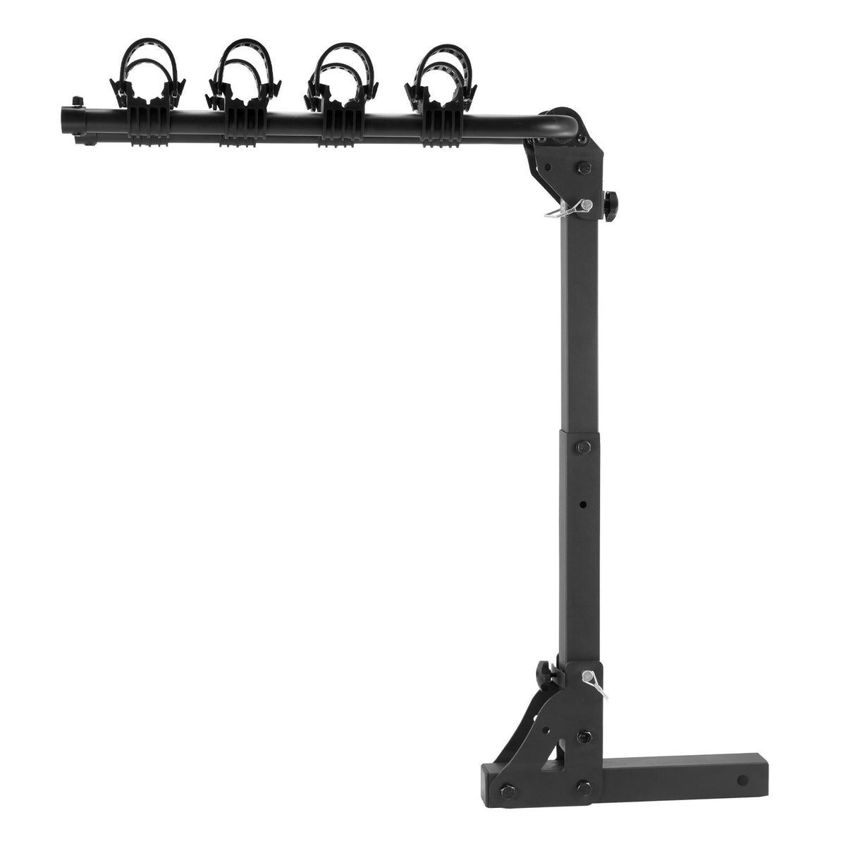 Hitch Mount Bike Rack, 4-Bike Carrier Rack, 150 LBS Capacity Bike Rack Hitch for 2-inch Receiver, Titling and Folding Bike Carrier with No-Wobble U Bolt and Strap, for Car, SUV, Truck, RV