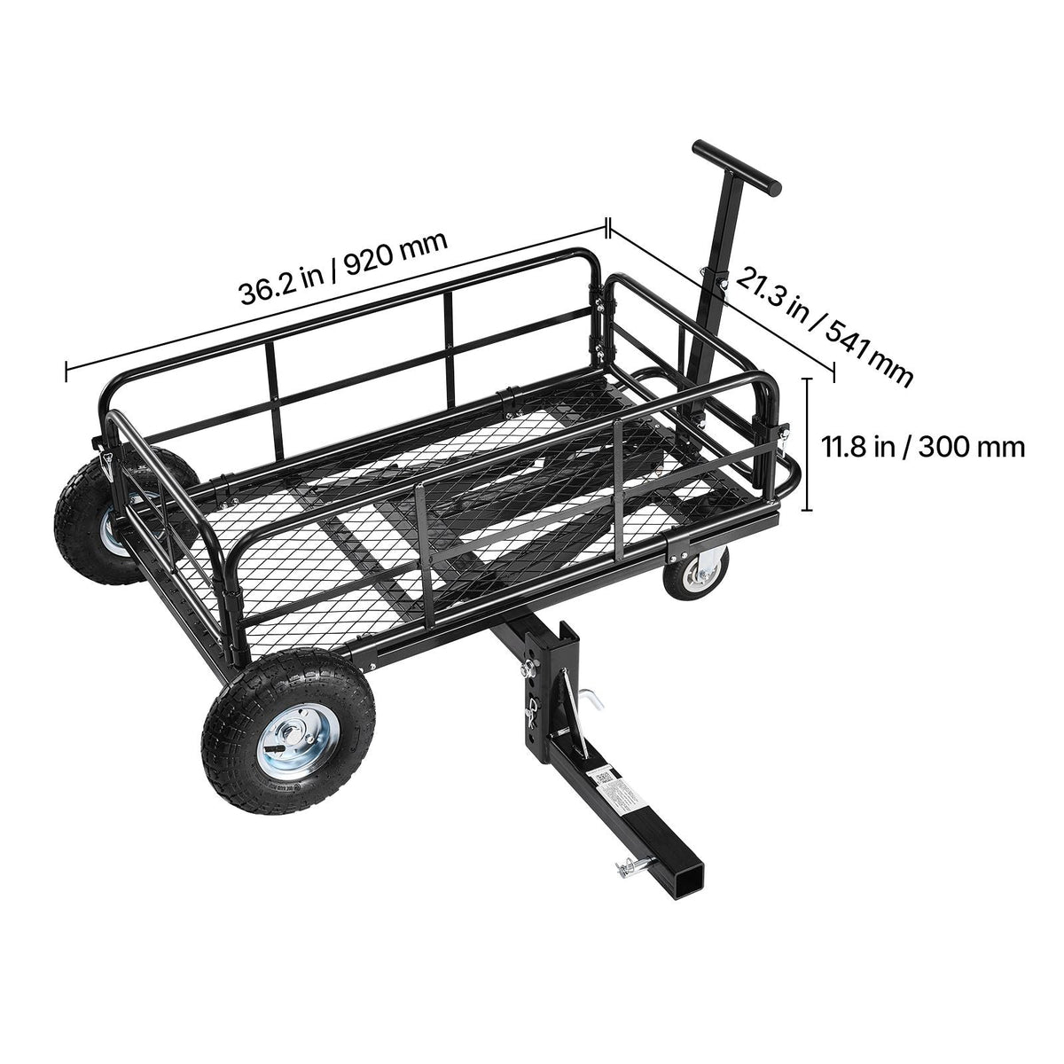 Hitch Mount Cargo Carrier on Wheels, 36.2" x 21.3" x 11.8", 2-in-1 Folding Rear Luggage Rack Basket & Cargo Cart with Hitch Stabilizer, Fits 2" Receiver for SUV Pickups, 400LBS Load Capacity