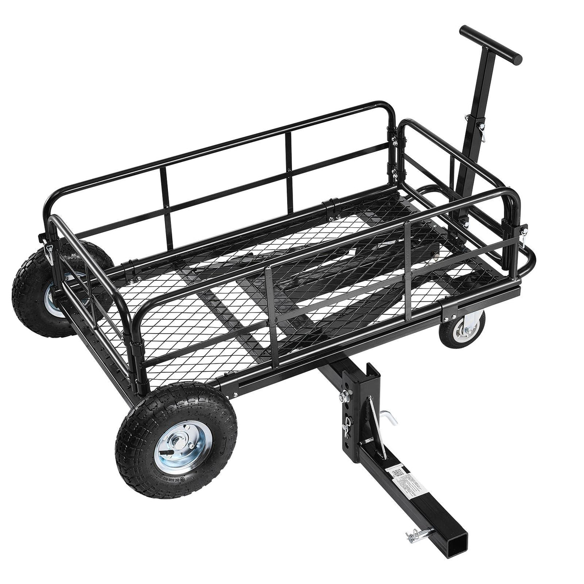 Hitch Mount Cargo Carrier on Wheels, 36.2" x 21.3" x 11.8", 2-in-1 Folding Rear Luggage Rack Basket & Cargo Cart with Hitch Stabilizer, Fits 2" Receiver for SUV Pickups, 400LBS Load Capacity